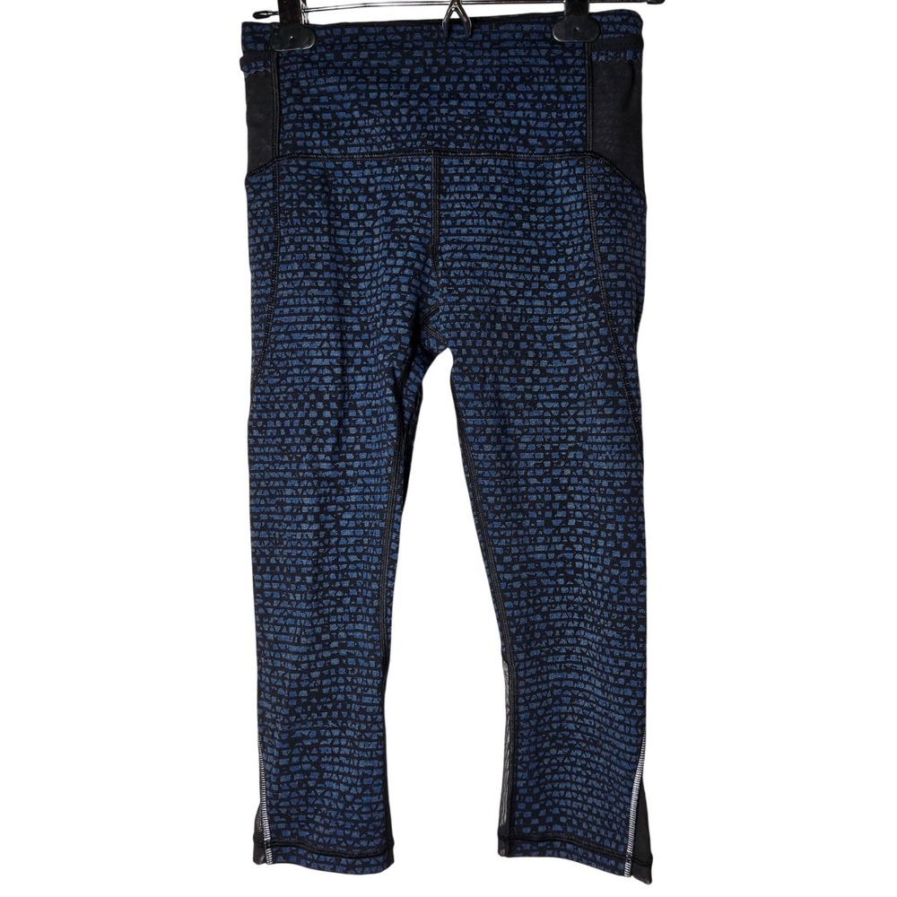 Lululemon Deep Breath Crop Leggings 4 Mosaic Mesh Active Breathable Gym Workout